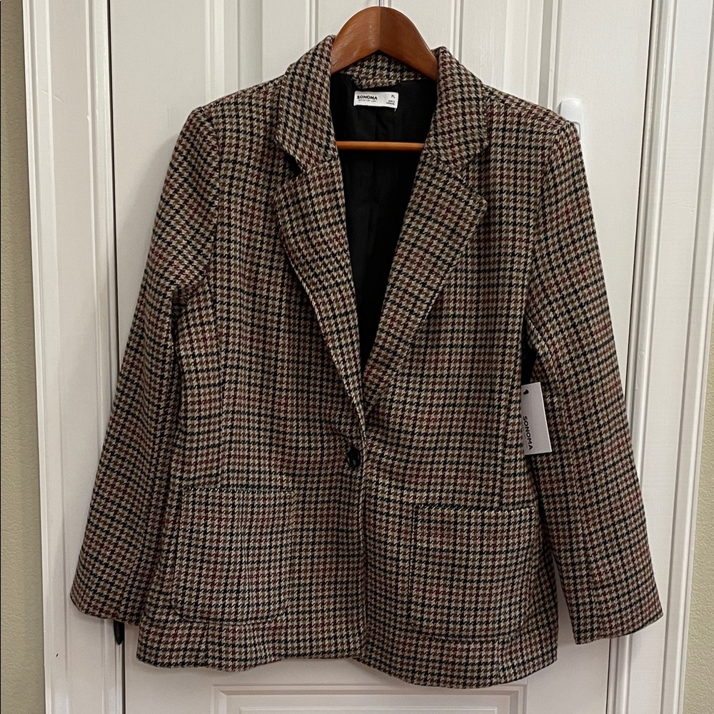 🌺NWT Sonoma Houndstooth Blazer L